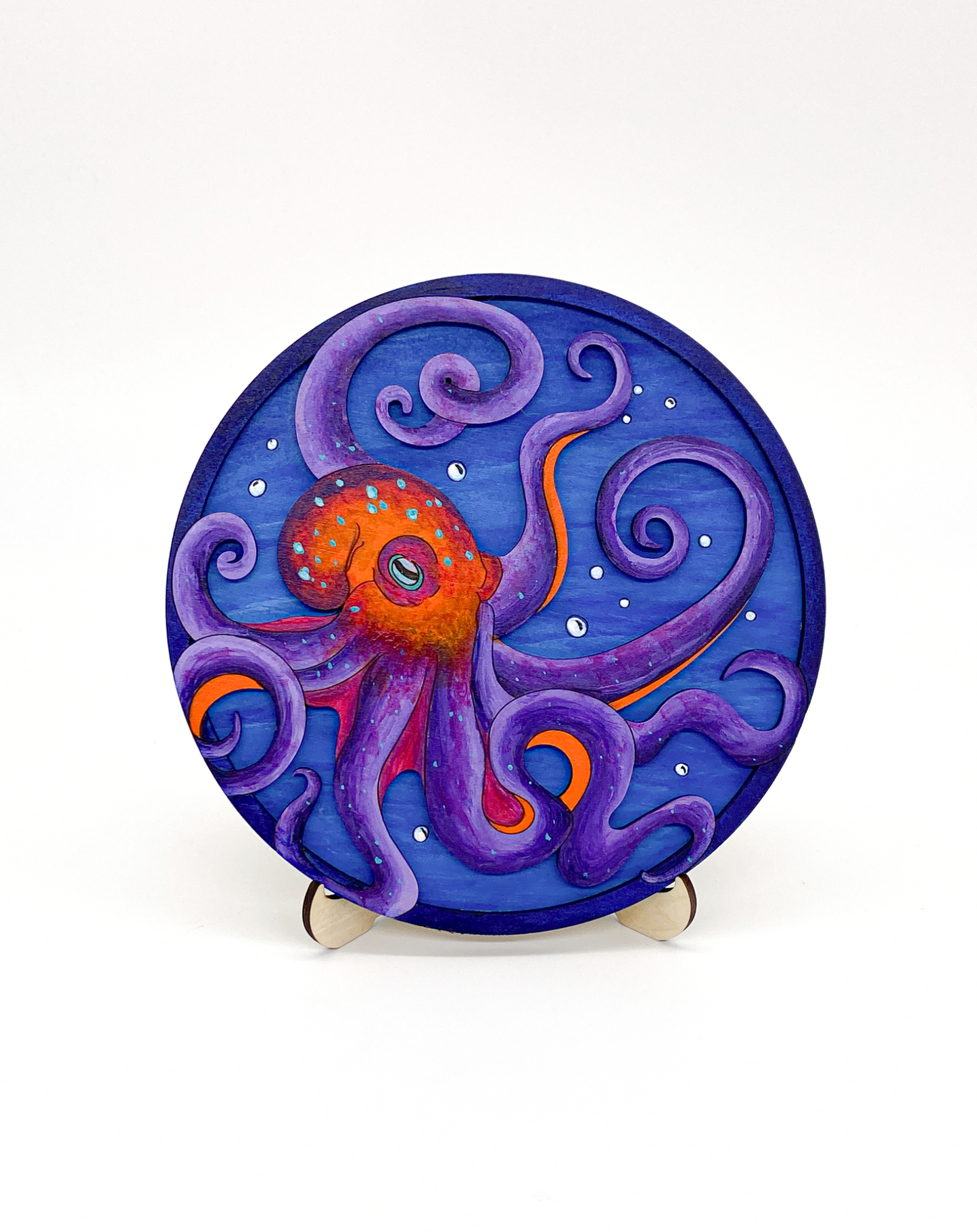 A DIY Paint Kit Featuring A Laser-cut Wooden Octopus.