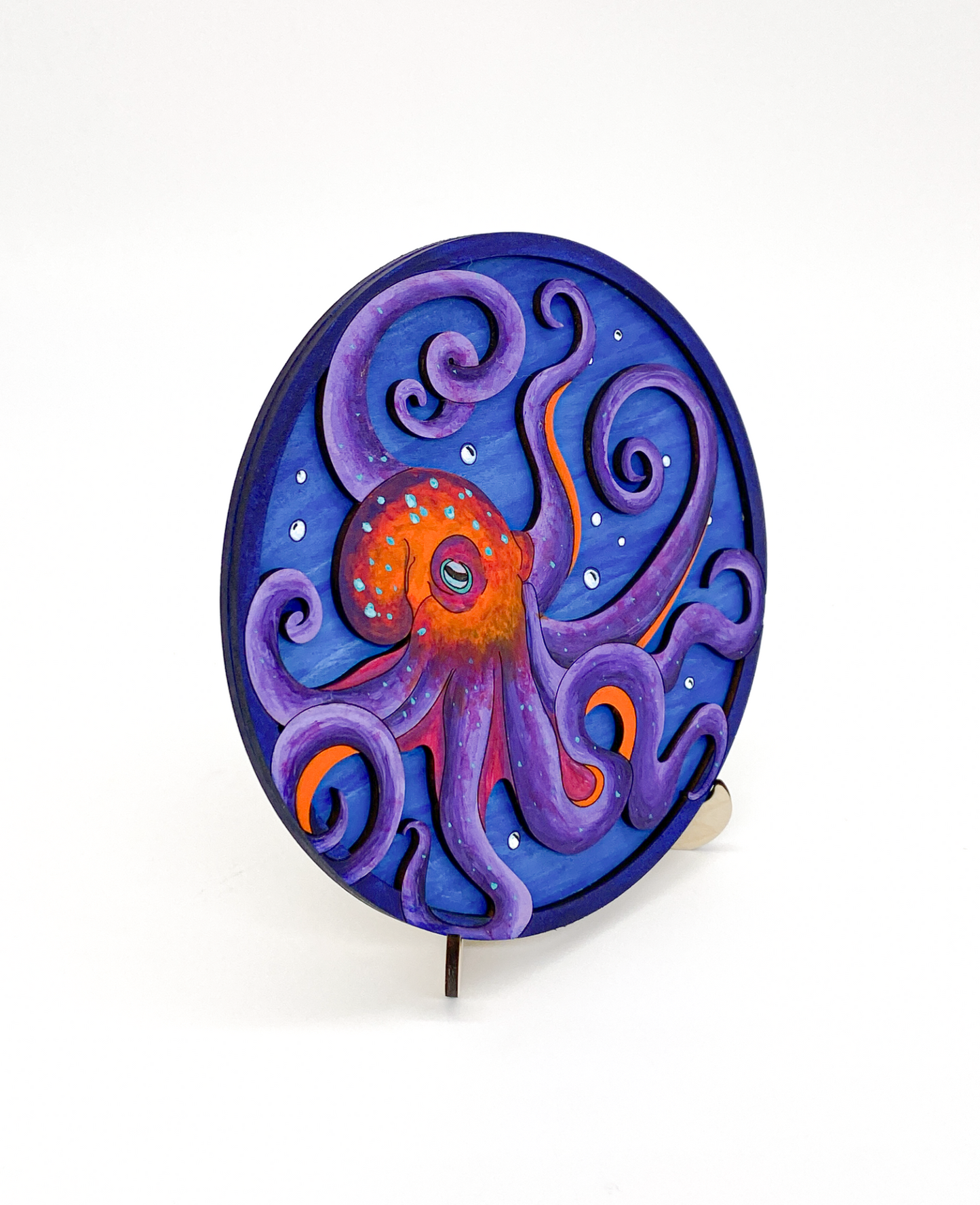 A DIY Paint Kit Featuring A Laser-cut Wooden Octopus.