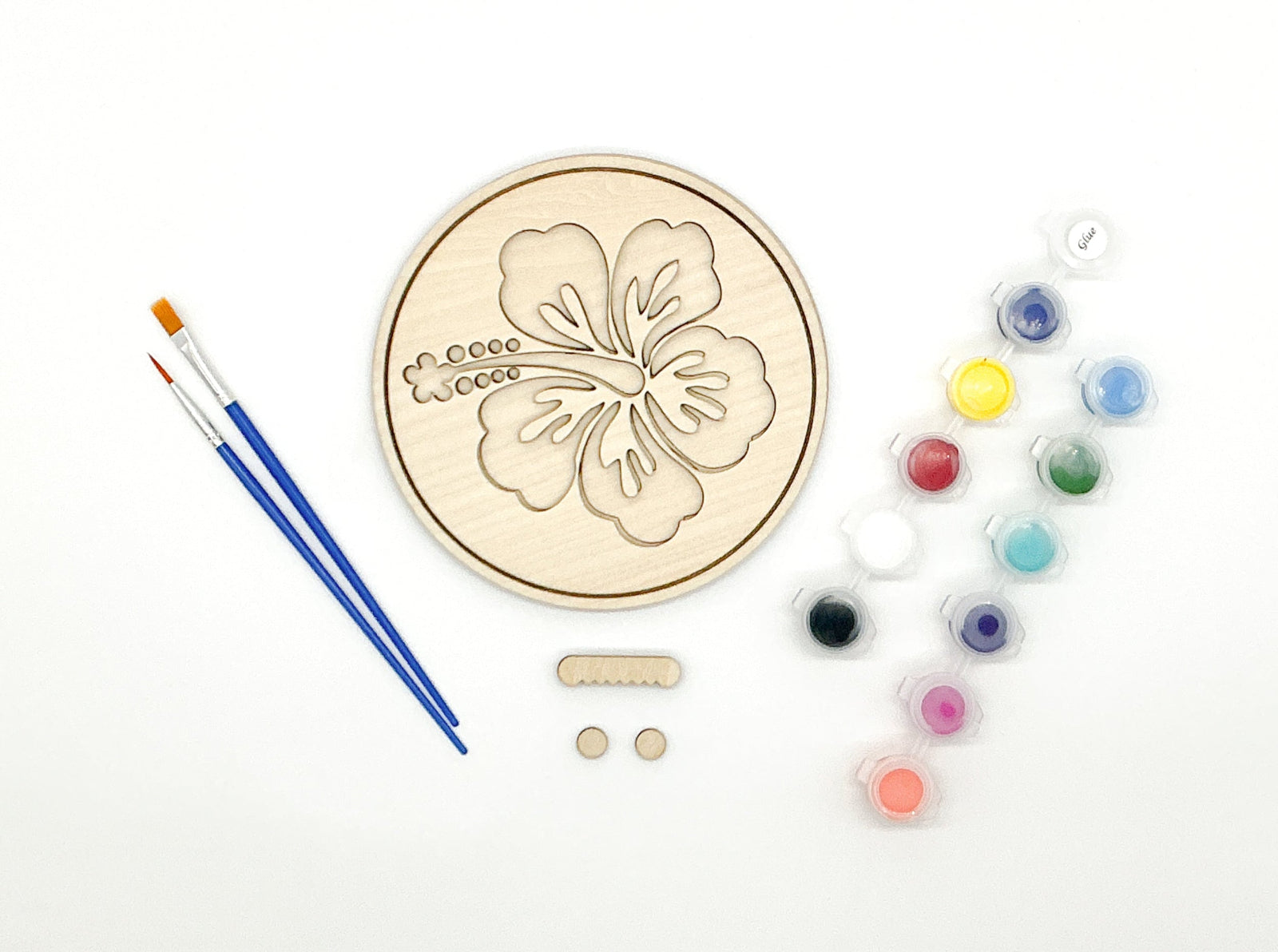 DIY Wood Painting Craft Kit, Mini Moments, Hawaiian Hibiscus Flower Art Kit