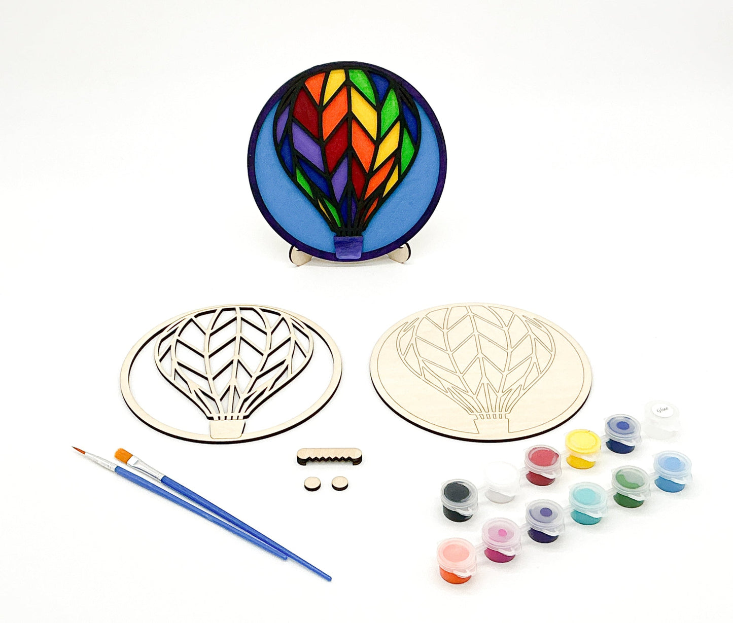 DIY Wood Painting Craft Kit, Mini Moments, Hot Air Balloon Kit