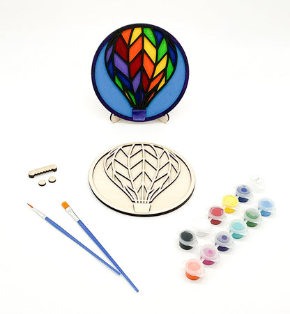 DIY Wood Painting Craft Kit, Mini Moments, Hot Air Balloon Kit