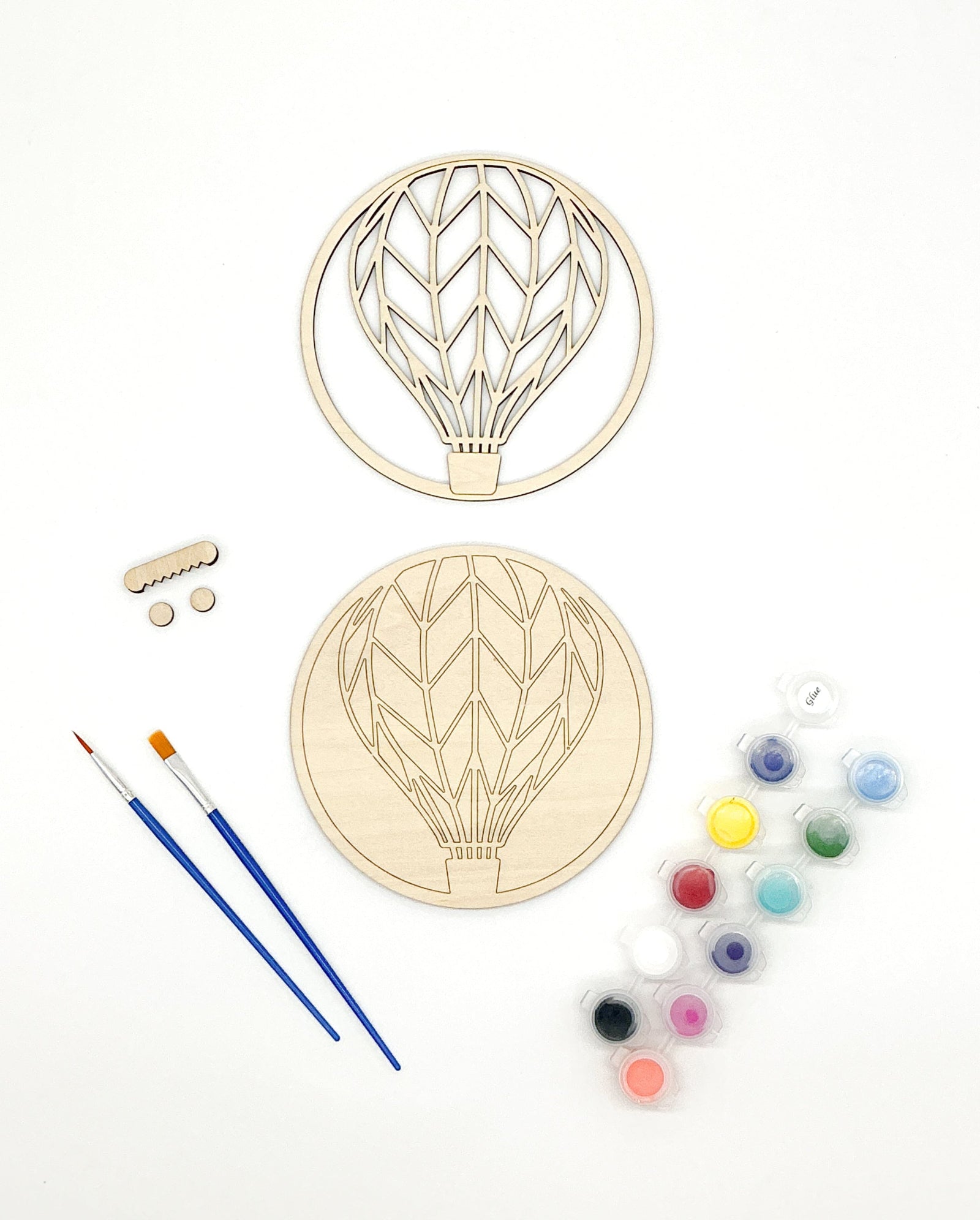 DIY Wood Painting Craft Kit, Mini Moments, Hot Air Balloon Kit