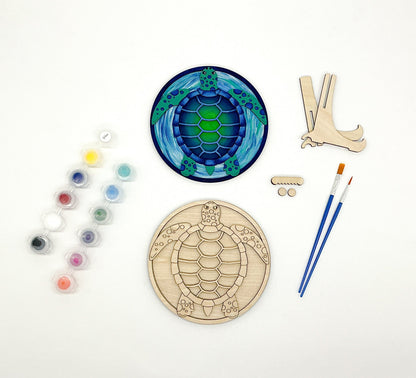 DIY Wood Painting Craft Kit, Mini Moments, Sea Turtle Kit