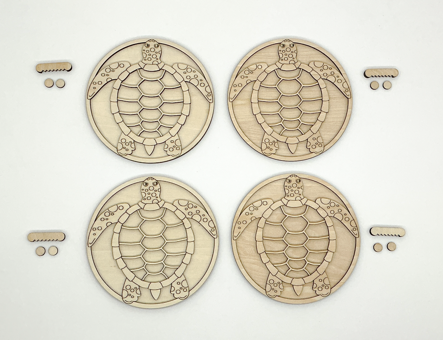 DIY Wood Painting Craft Kit, Mini Moments, Set of 4, Sea Turtles
