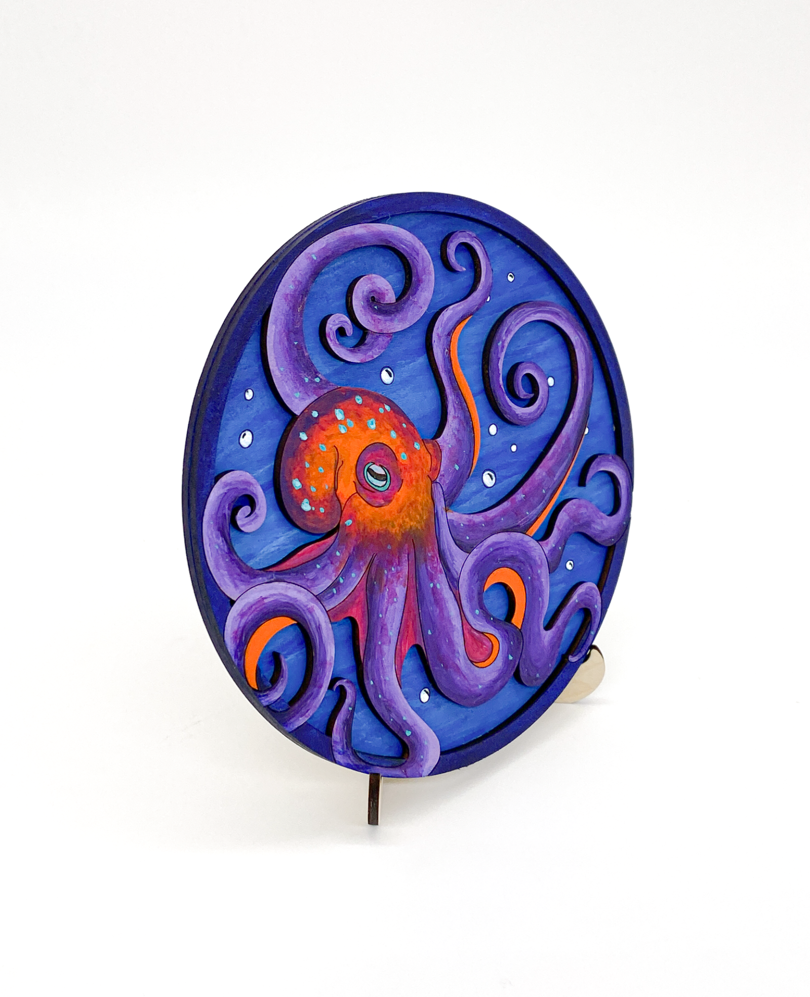 A DIY Paint Kit Featuring A Laser-cut Wooden Octopus.