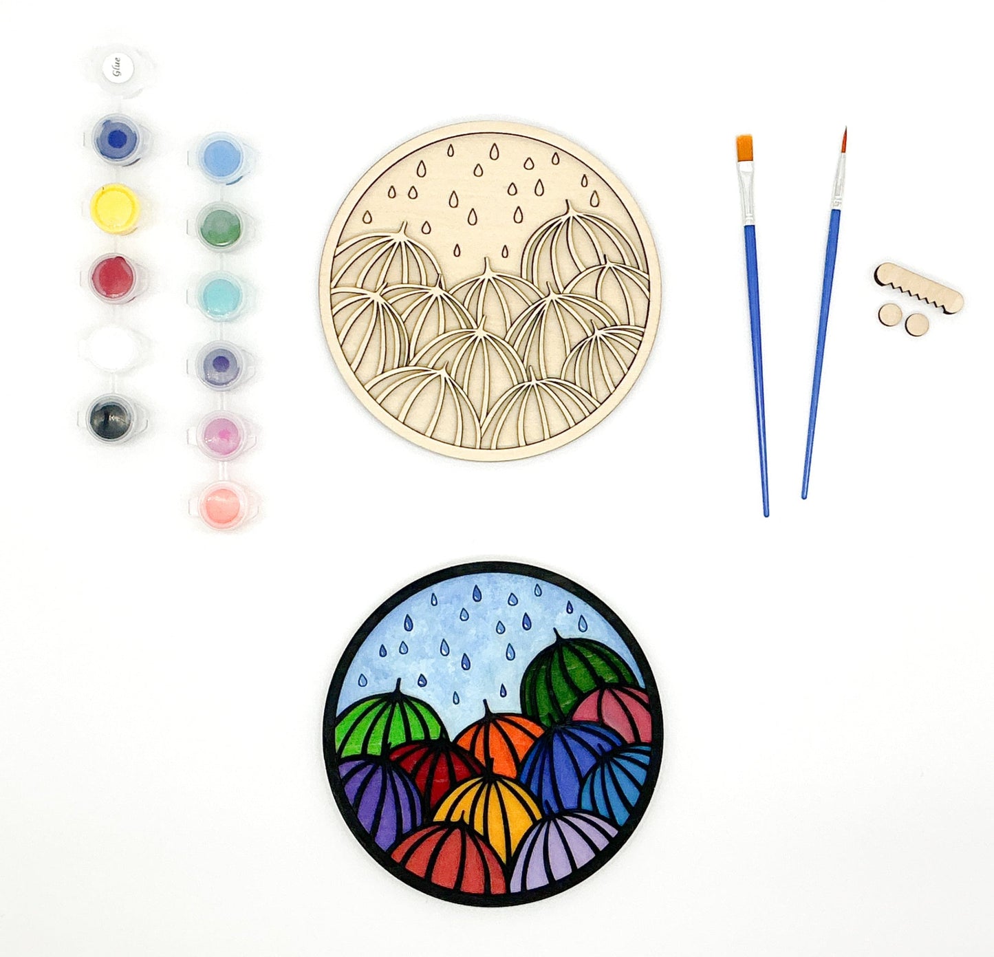 DIY Wood Painting Craft Kit, Mini Moments, Umbrella Art Kit