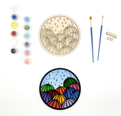 DIY Wood Painting Craft Kit, Mini Moments, Umbrella Art Kit