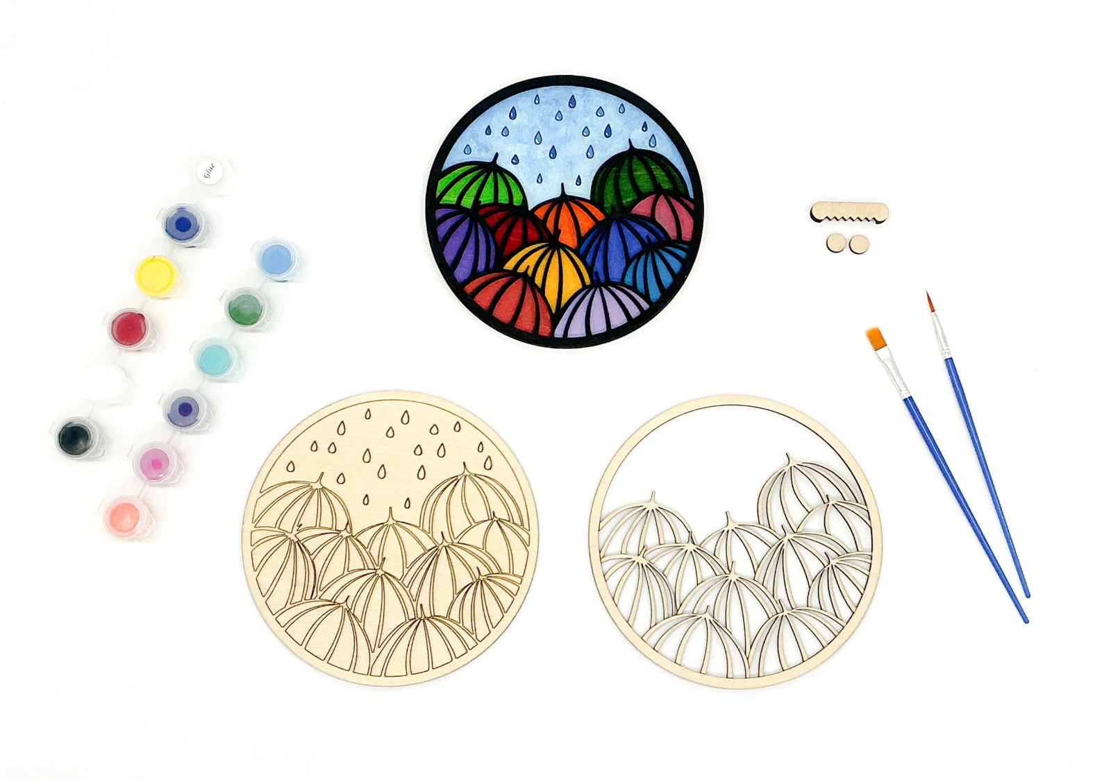 DIY Wood Painting Craft Kit, Mini Moments, Umbrella Art Kit