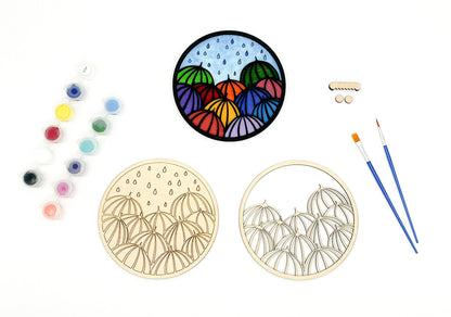 DIY Wood Painting Craft Kit, Mini Moments, Umbrella Art Kit