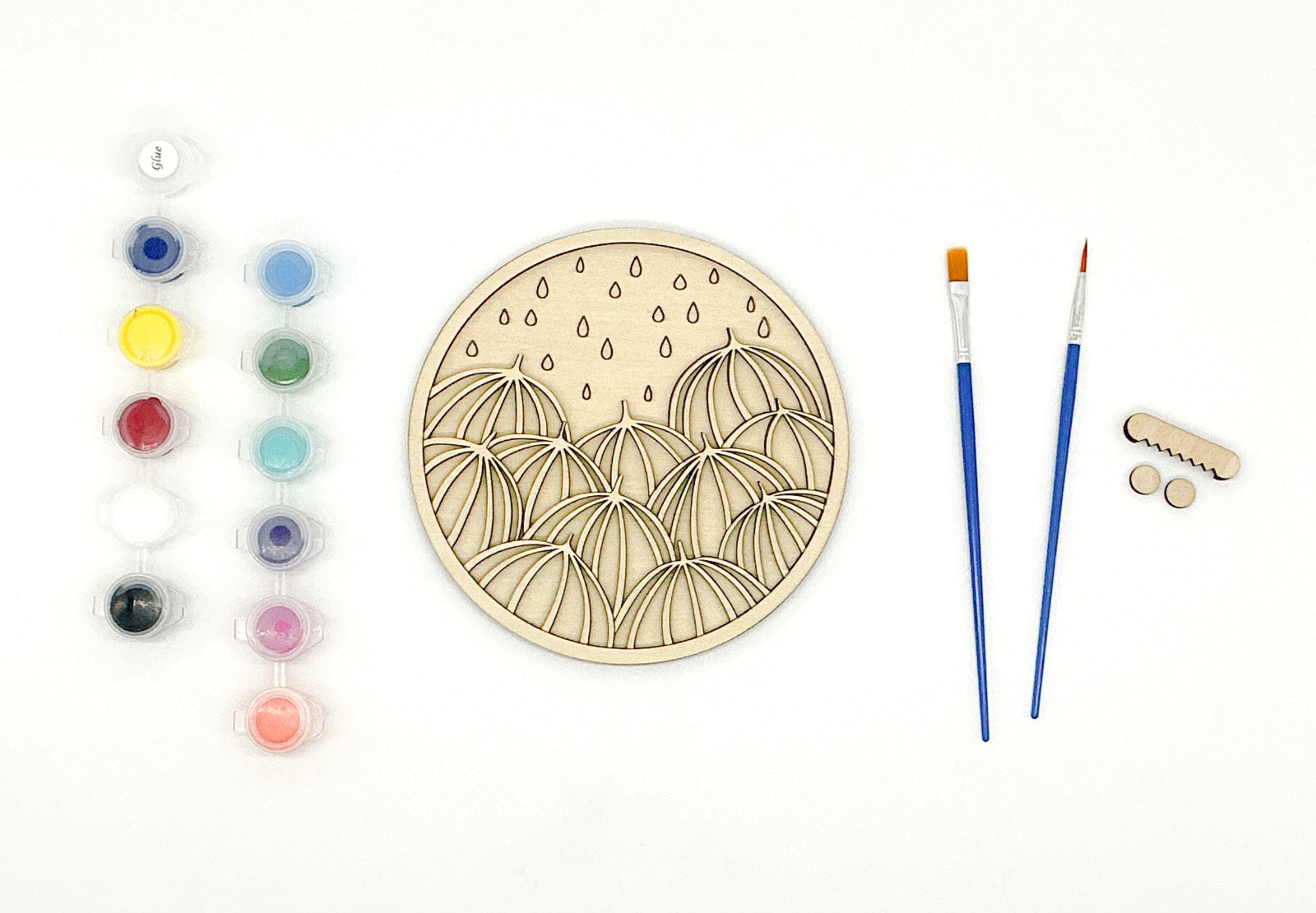 DIY Wood Painting Craft Kit, Mini Moments, Umbrella Art Kit