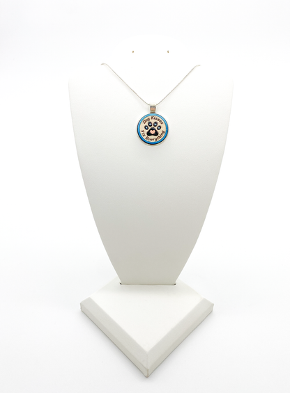 Dog Kisses Fix Everything Necklace | Hand-Painted Paw Pendant