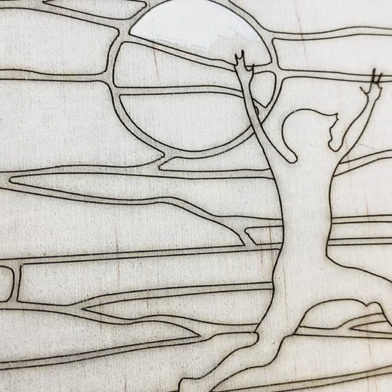 Layered Wood DIY Paint Kit Featuring "I Only Have One Rule... No One Can Have More Fun Than Me" Design With 3D Wooden Boy Figure, Frame, Paints, Brushes, Glue, And Hanging Hardware
