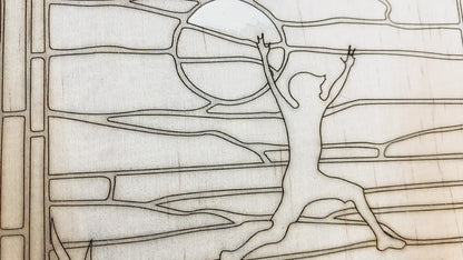 Layered Wood DIY Paint Kit Featuring "I Only Have One Rule... No One Can Have More Fun Than Me" Design With 3D Wooden Boy Figure, Frame, Paints, Brushes, Glue, And Hanging Hardware