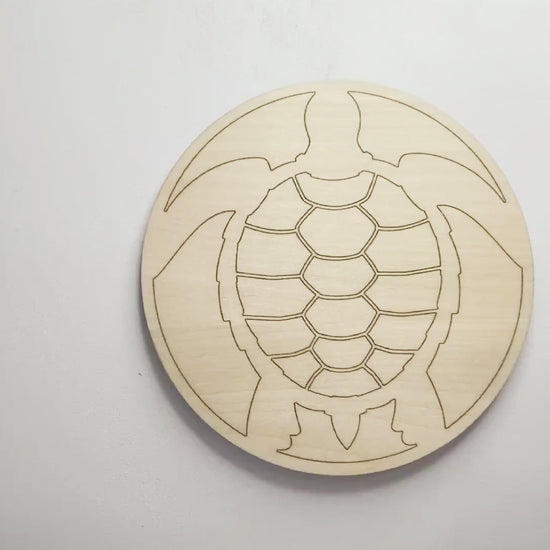 DIY Wood Painting Craft Kit Mini Moments, Video of Sea Turtle being painted.