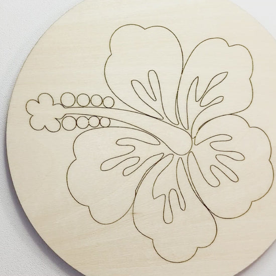 DIY Wood Painting Craft Kit Mini Moments, Video of Hawaiian Hibscus Flower being painted.