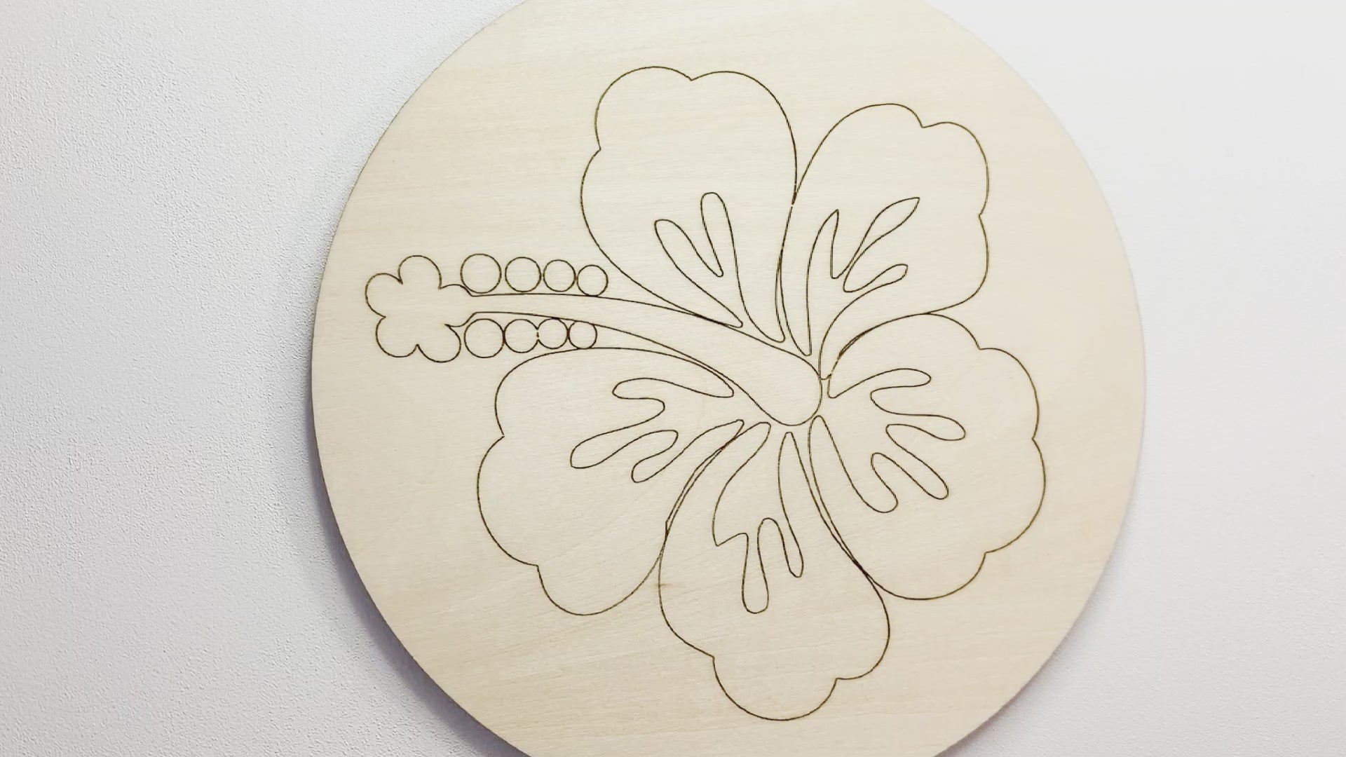 DIY Wood Painting Craft Kit Mini Moments, Video of Hawaiian Hibscus Flower being painted.