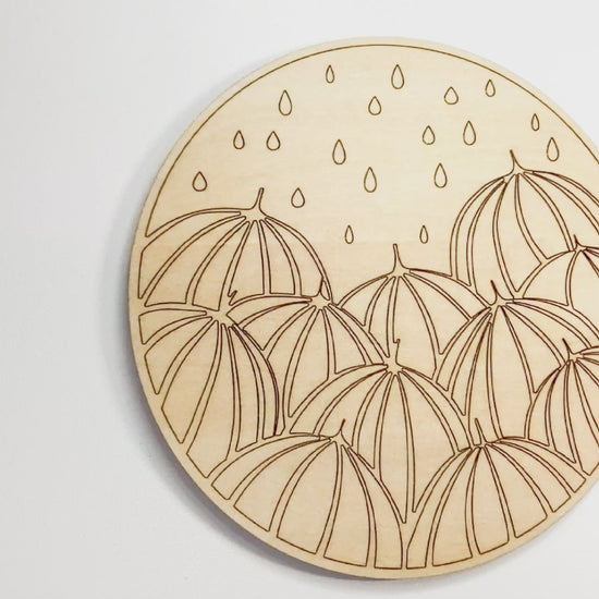 DIY Wood Painting Craft Kit Mini Moments, Video of Umbrella Art being painted.