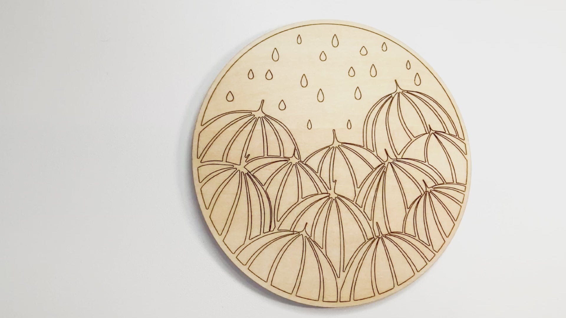 DIY Wood Painting Craft Kit Mini Moments, Video of Umbrella Art being painted.