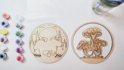 Mystical Mushroom Skull 3D Art | DIY Wood Craft Kit for Adults | Unique Fantasy Décor